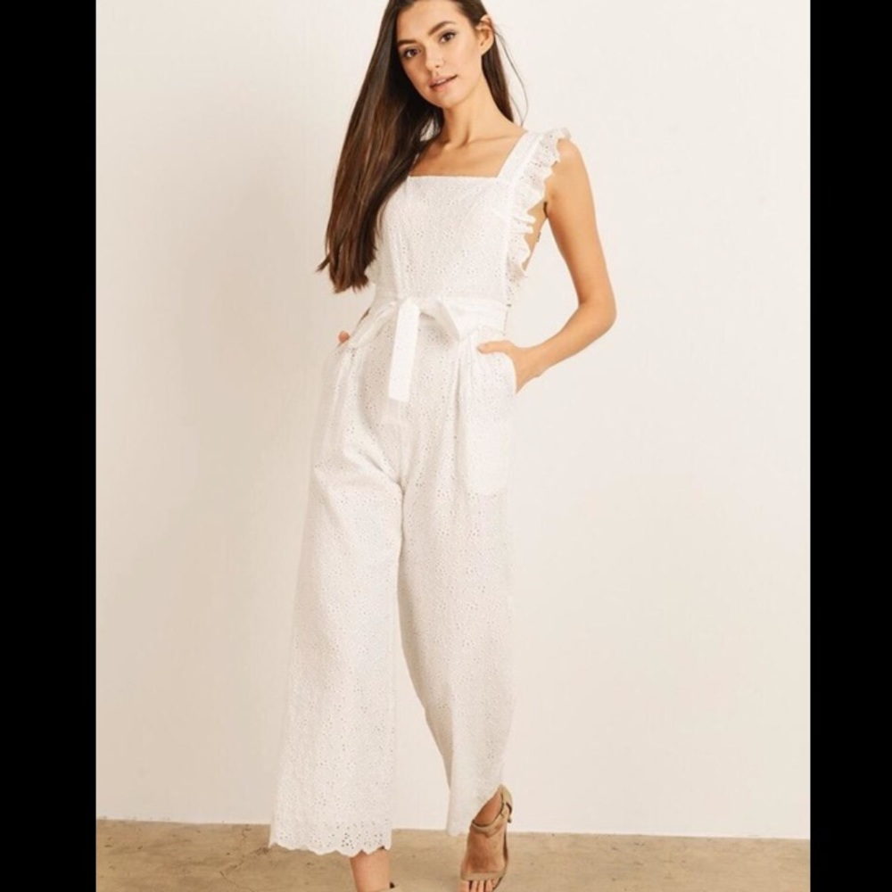 BRAND NEW: Storia White Eyelet Jumpsuit
